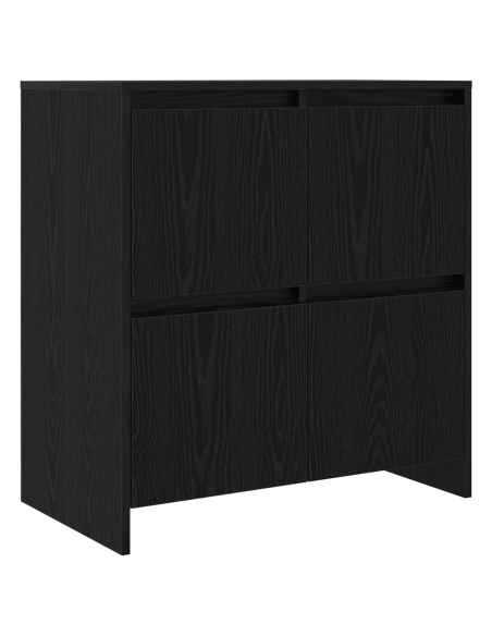 Sideboards 2 pcs Rovere nero 70 x 41 x 75 cm Legno multistrato