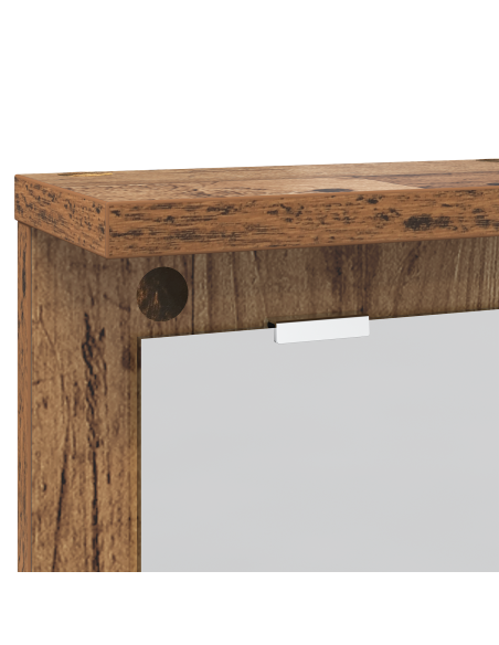 Appendiabiti a muro con specchio Legno vecchio 85 x 10 x 45 cm