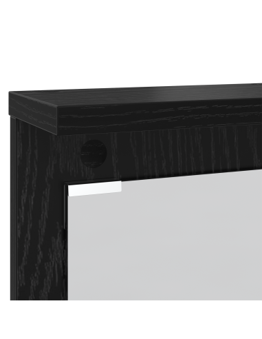 Appendiabiti a muro con lo scaffale Rovere nero 84 x 10 x 80 cm