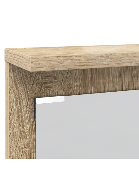 Appendiabiti a muro con specchio rovere sonoma 84 x 10 x 80 cm