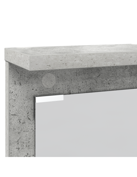 Appendiabiti a muro con specchio Grigio cemento 84 x 10 x 80 cm