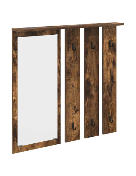 Appendiabiti a muro con lo scaffale Rovere fumo 84 x 10 x 80 cm