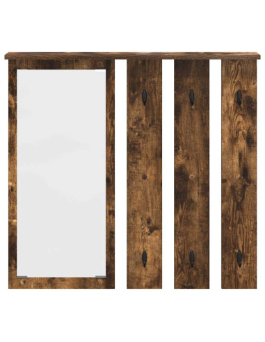 Appendiabiti a muro con lo scaffale Rovere fumo 84 x 10 x 80 cm