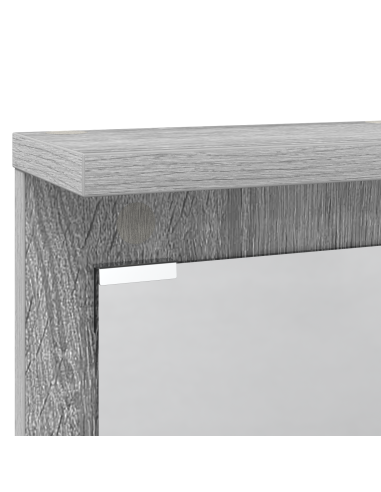 Appendiabiti a muro con specchio Grigio sonoma 84 x 10 x 80 cm