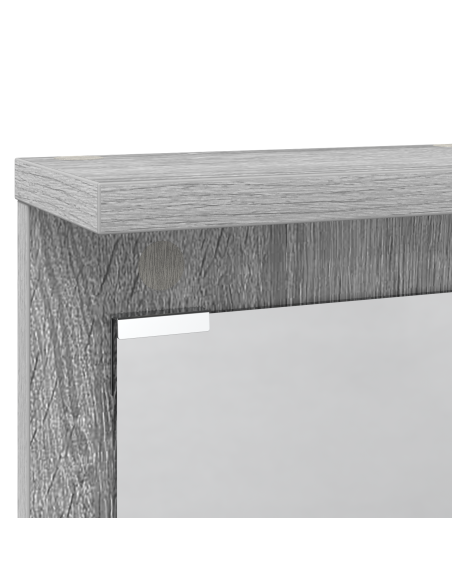 Appendiabiti a muro con specchio Grigio sonoma 84 x 10 x 80 cm