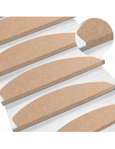 Tappetini per scale autoadesivi 15 pcs Beige 80 x 28 x 3,5 cm 2