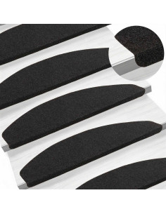 Tappetini per scale autoadesivi 15 pcs Antracite Tessuto feltro 2