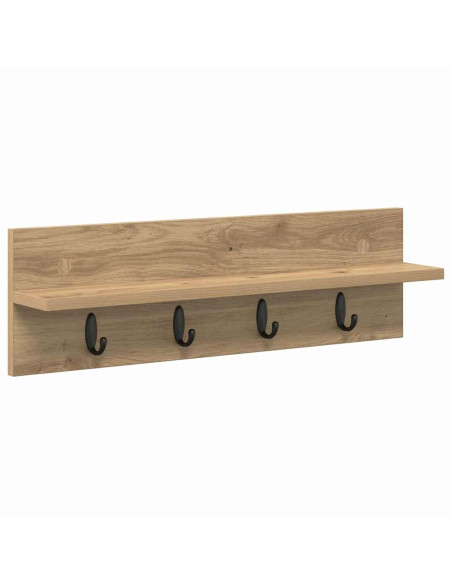 Appendiabiti a muro Rovere artigianale 60 x 10,5 x 18 cm