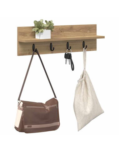 Appendiabiti a muro Rovere artigianale 60 x 10,5 x 18 cm