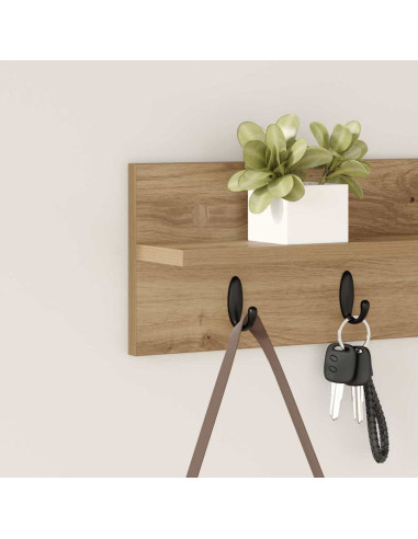 Appendiabiti a muro Rovere artigianale 60 x 10,5 x 18 cm