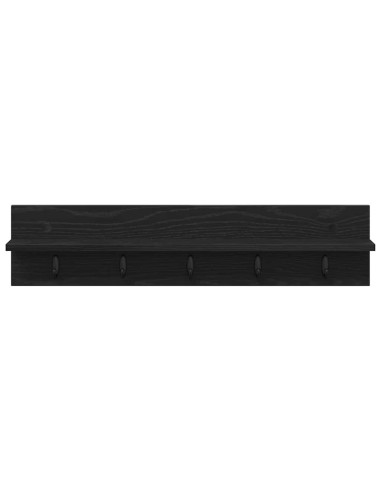 Appendiabiti a muro Rovere Nero 80 x 10,5 x 18 cm