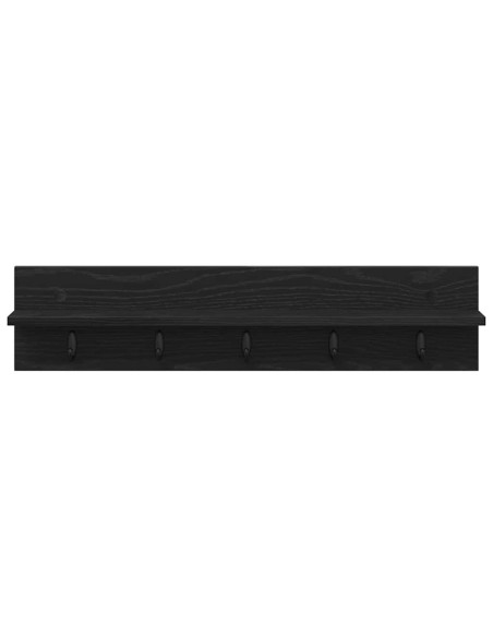 Appendiabiti a muro Rovere Nero 80 x 10,5 x 18 cm