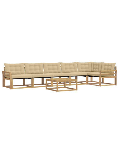 Set di divani da esterno 7 pcs Bianco e Beige 79 x 79 x 37 cm