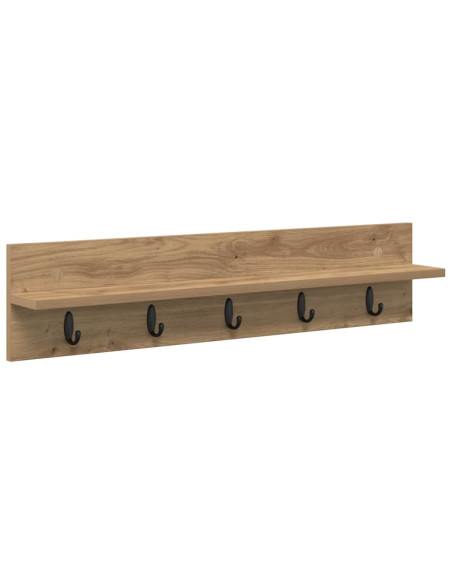 Appendiabiti a muro Rovere artigianale 80 x 10,5 x 18 cm