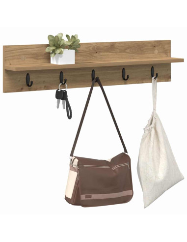 Appendiabiti a muro Rovere artigianale 80 x 10,5 x 18 cm