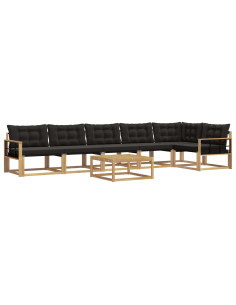 Set di divani da esterno 7 pcs Bianco e Nero 79 x 79 x 37 cm 2