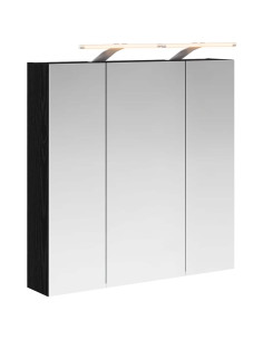Mobiletto per specchio da bagno Rovere Nero 70 x 14,5 x 70 cm 2