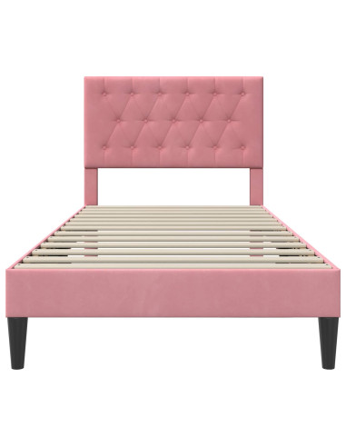 Struttura del letto con testiera Rosa 80 x 200 cm Velluto