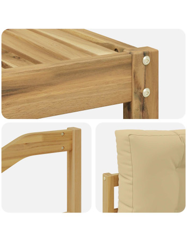Set di divani da esterno 4 pcs Bianco e Beige Poliestere