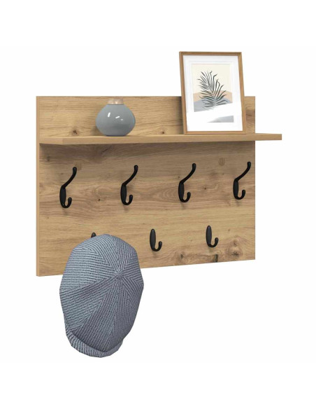 Appendiabiti a muro Rovere artigianale 60 x 40 x 12 cm