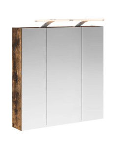 Mobiletto per specchio da bagno Rovere fumé 70 x 14,5 x 70 cm 2