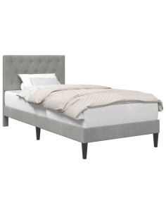 Struttura del letto Grigio Chiaro 90 x 190 cm Velluto 2