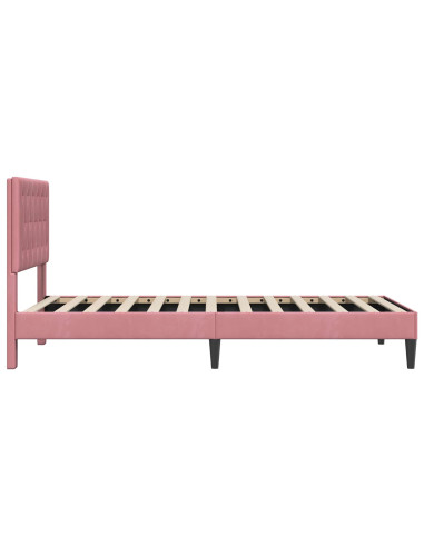 Struttura del letto con testiera Rosa 90 x 190 cm Velluto