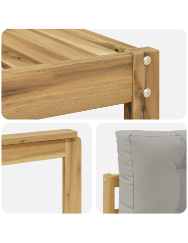 Set di divani da esterno 4 pcs Bianco e Grigio Chiaro