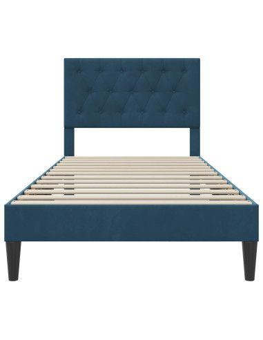 Struttura del letto con testiera Blu 90 x 190 cm Velluto