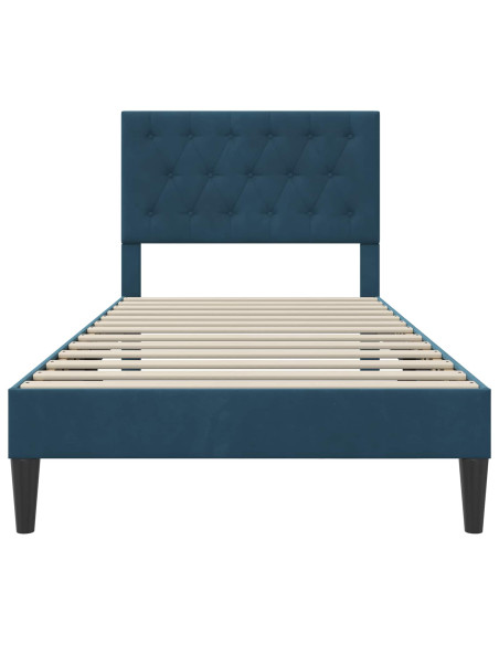Struttura del letto con testiera Blu 90 x 190 cm Velluto