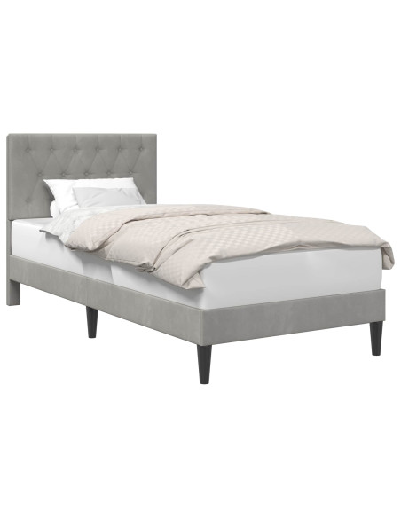 Struttura del letto Grigio Chiaro 90 x 200 cm Velluto
