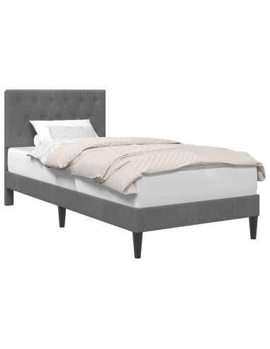 Struttura del letto Grigio Scuro 90 x 200 cm Velluto