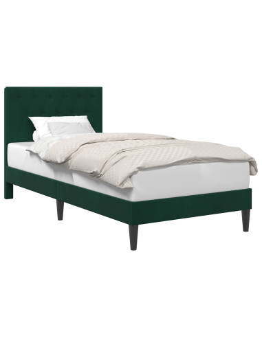 Struttura del letto Verde Scuro 90 x 200 cm Velluto