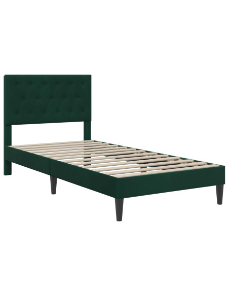 Struttura del letto Verde Scuro 90 x 200 cm Velluto