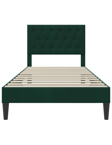 Struttura del letto Verde Scuro 90 x 200 cm Velluto