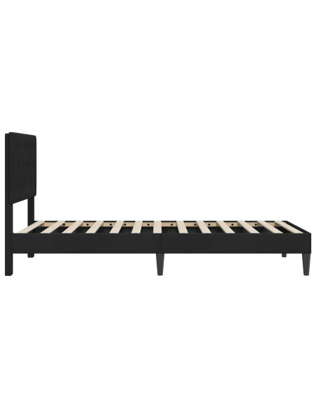 Struttura del letto con testiera Nero 90 x 200 cm Velluto