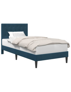 Struttura del letto con testiera Blu 90 x 200 cm Velluto 2