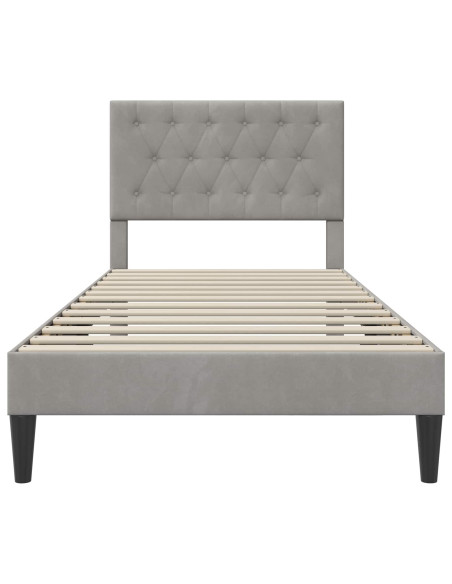 Struttura del letto Grigio Chiaro 100 x 200 cm Velluto