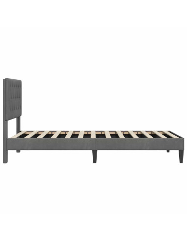 Struttura del letto Grigio Scuro 100 x 200 cm Velluto