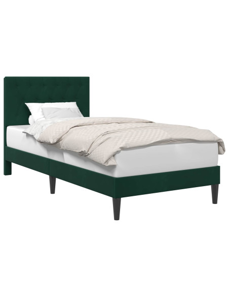 Struttura del letto Verde Scuro 100 x 200 cm Velluto