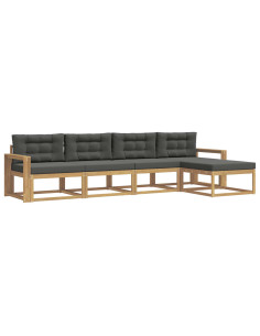 Set di divani da esterno 4 pcs Bianco e Antracite Poliestere 2
