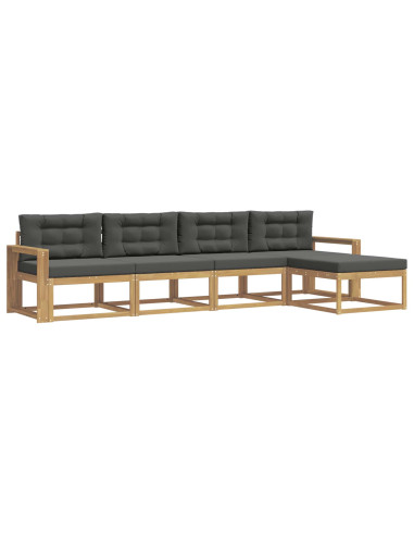 Set di divani da esterno 4 pcs Bianco e Antracite Poliestere