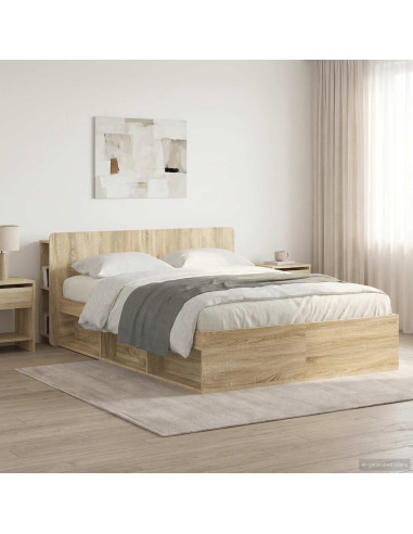 Testata del letto Rovere Sonoma Legno ingegnerizzato