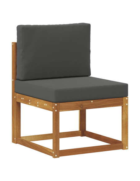 Set di divani da esterno con cuscino 5 pcs Naturale e Antracite