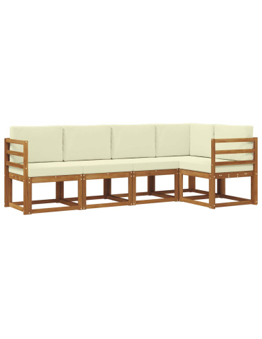 Set di divani con cuscino 5 pcs Naturale e Crema