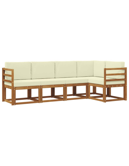 Set di divani con cuscino 5 pcs Naturale e Crema