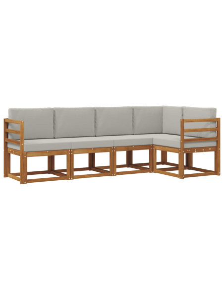 Set di divani con cuscino 5 pcs Grigio Naturale e Chiaro