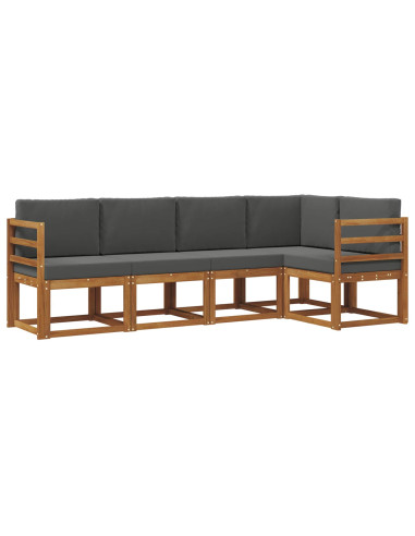 Set di divani con cuscino 5 pcs Naturale e Antracite