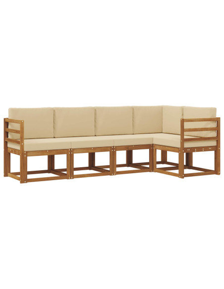 Set di divani con cuscino 5 pcs Naturale e Beige