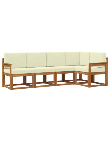 Set di divani con cuscino 5 pcs Naturale e Crema